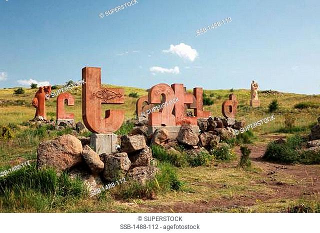 The Monument to the Armenian Alphabet Near Ashtarak in Armenia