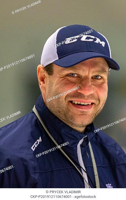 Head Coach Vaclav Varada attends a training session of the Czech men's national under 20 ice hockey team prior to the U20 Ice Hockey World Championships