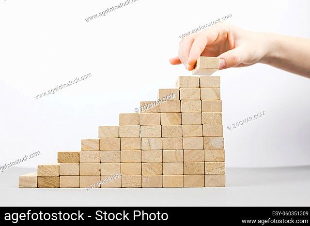 business concept with wood blocks