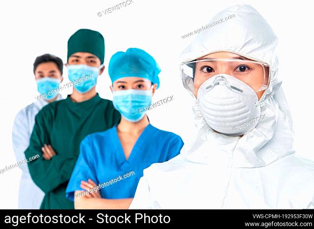 Medical workers wore masks