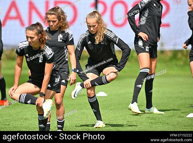 Belgium's Feli Delacauw pictured in action during a training session of the Belgium's national women's soccer team the Red Flames