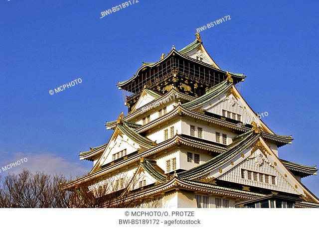 main tower of the Osaka Castle, originally called Ozakajo, Japan, Osaka