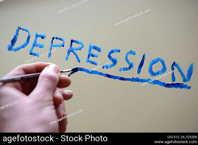Depression written on a Mirror