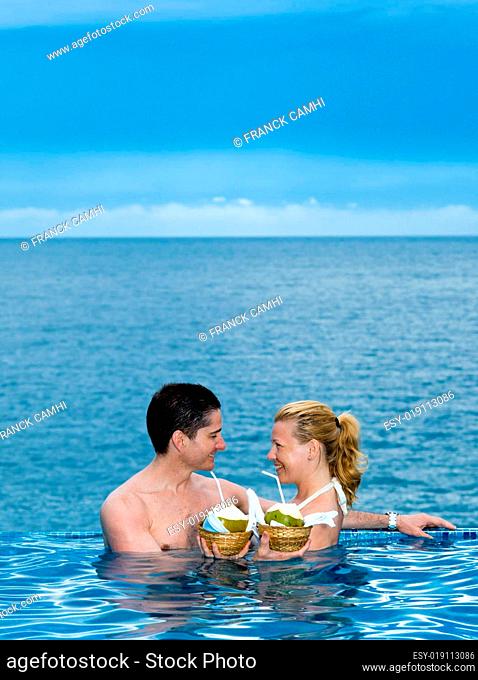 couple in a swimming pool