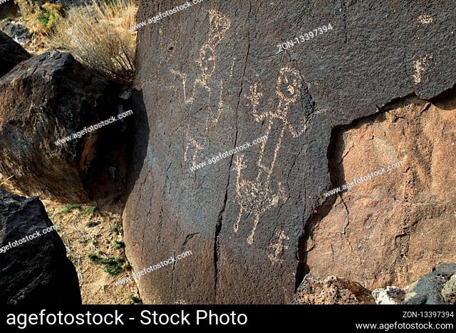 Petroglyphs at Boca Negra at Petroglyph National Monument in Albuquerque, New Mexico