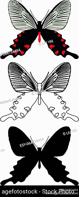Layered editable vector illustration of Butterfly Pattern