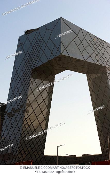 CCTV TV station HQ by OMA Rem Koolhaas architecture studio, 2009, Central Business District, Beijing, China, Asia