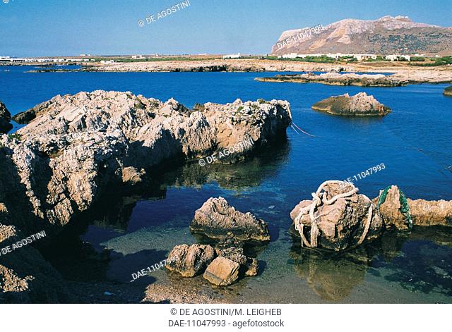 Rocks at Punta Sottile, Favignana Island, Aegadian Islands, Sicily, Italy