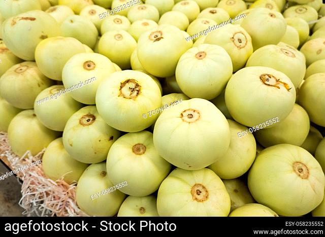 fruit of honeydew melons at the traditional mall in Taiwan