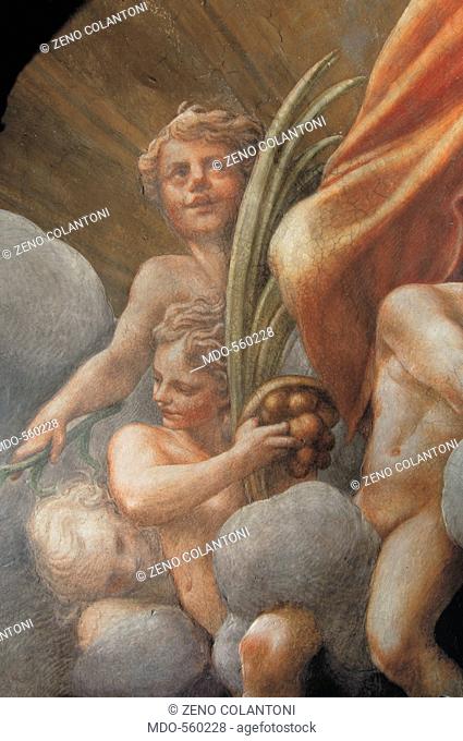 Assumption of the Virgin, by Allegri Antonio known as Correggio, 1526 - 1530, 16th Century, fresco. Italy, Emilia Romagna, Parma, Santa Maria Assunta Cathedral