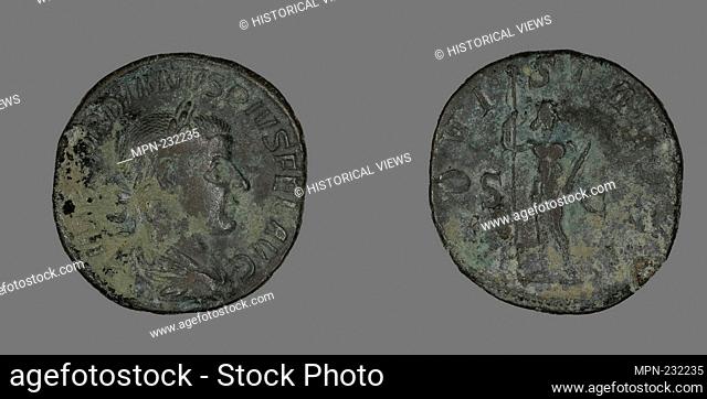 Sestertius (Coin) Portraying Emperor Gordianus - AD 238 - Roman - Artist: Ancient Roman, Origin: Roman Empire, Date: 238 AD, Medium: Bronze, Dimensions: Diam