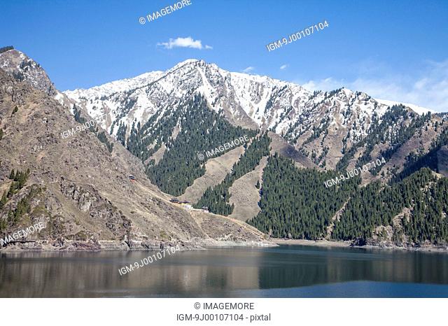 Tien Shan Mountains, Heaven Lake, Xinjiang Province, China, Asia, Lake, Mountain