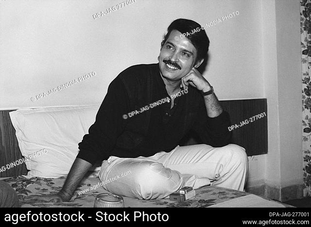 Indian old vintage 1980s black and white bollywood cinema hindi movie film actor, India, Rakesh Roshan, Indian film producer, Indian director