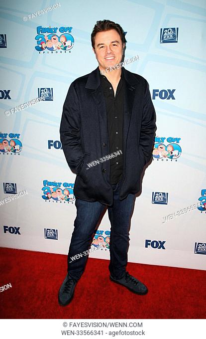 'Family Guy' 300th Episode Party held at Cicada Restaurant - Arrivals Featuring: Seth MacFarlane Where: Los Angeles, California