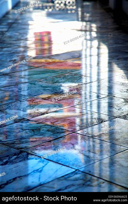 in  asia bangkok  thailand abstract  pavement cross stone step  the  temple reflex