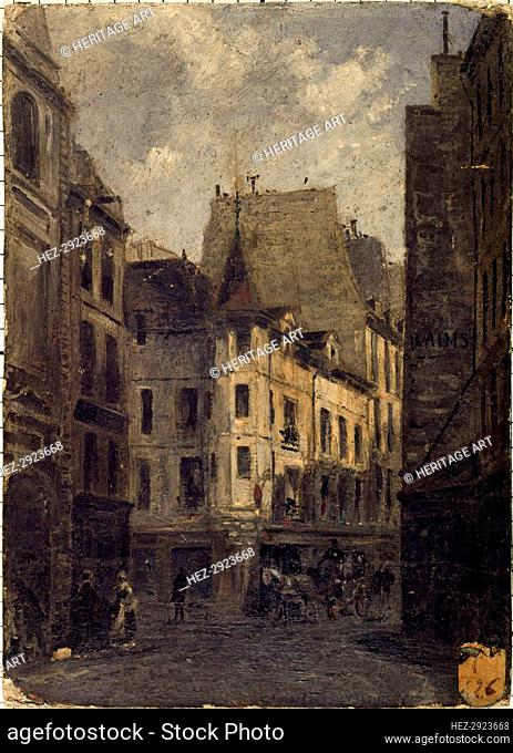 Rue de l'Ecole-de-Medecine with Marat's house, current 6th arrondissement, c1855 — 1865. Creator: Charles Fichot