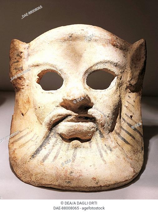 Phoenicians - Sardinia fifth century BC terracotta mask sileni from Sulcis.  Sant'Antioco, Museo Archeologico Ferruccio Barreca