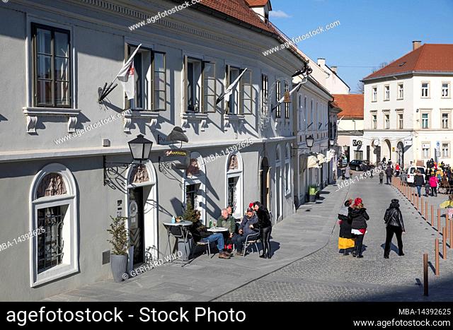 Town view in the old town of Ptuj (Pettau), oldest town of Slovenia, Lower Styria, Podravska, Slovenia, Europe