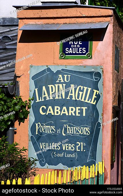 Au Lapin Agile, the Agile Rabbit, a famous Montmartre cabaret, inside a small village house at 22 rue des Saules, Montmartre, Paris, France, Europe