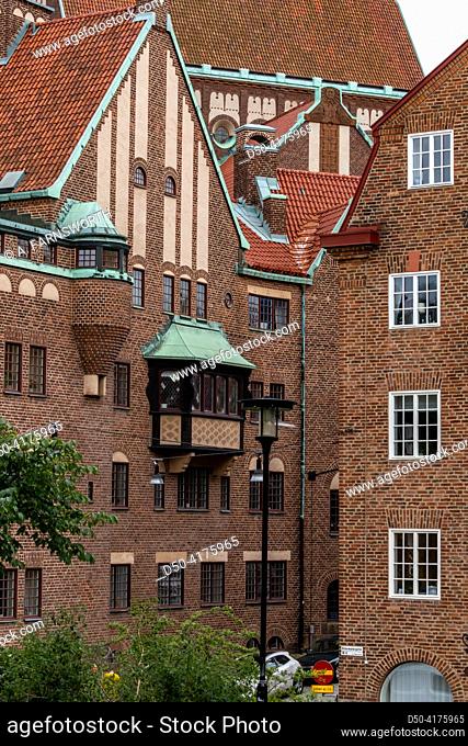 Stockholm, Sweden Brick facades of residential buildings in the Larkstaden distroct of Ostermalm