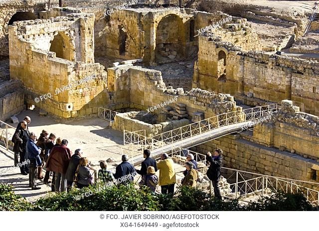 Ruins of the Christian Basilica of Santa Maria del Milagro in the Roman amphitheater in Tarragona - Tarraco - Catalonia - Spain - Europe
