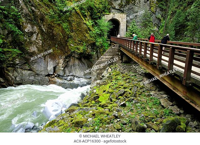 Bridge between Othello Tunnels, Coquihalla Canyon Provincial Park near Hope, British Columbia, Canada