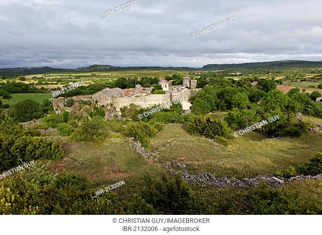 La Couvertoirade, labelled Les Plus Beaux Villages de France, The most beautiful villages of France, Causse du Larzac High Plateau