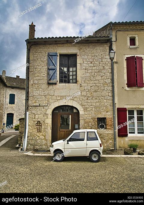 JDM X5 micro-car parked in Lauzerte, Tarn-et-Garonne department, Occitanie, France