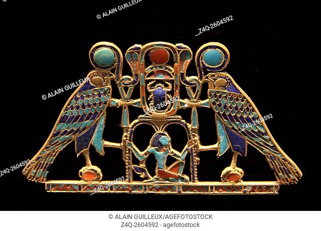 USA, New York, Metropolitan Museum, from the tomb of SitHathorIunet, daughter of Senusret 2, Egypt, el-Lahun : A pectoral with the name of Senusret 2