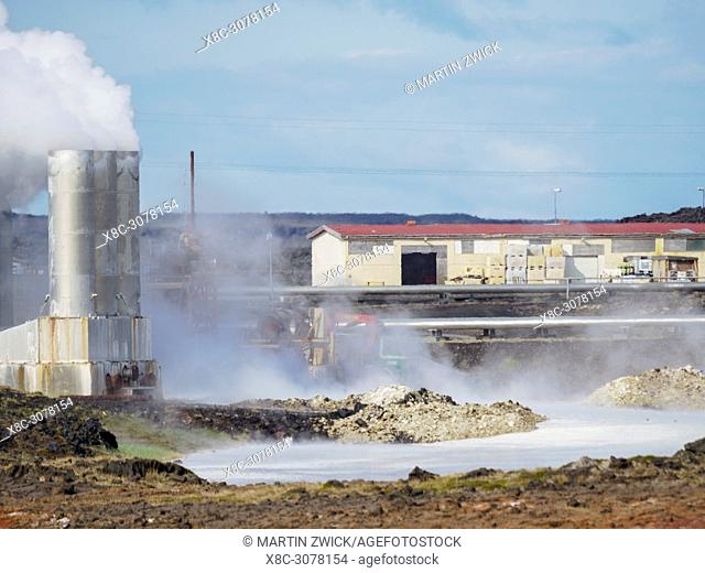 Reykjanesvirkjun geothermal power plant near Gunnuhver, Reykjanes peninsula during fall. europe, northern europe, iceland, august