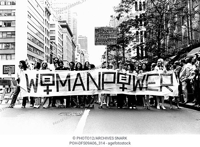 Protest in New York. March for women's liberation 1971 United States
