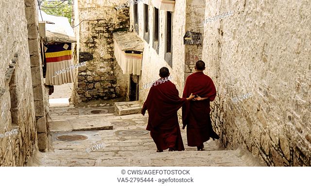 Lhasa, Tibet - The view in Drepung Monastery, the biggest Buddhism Monastery in the world