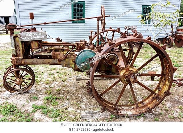 Florida, Palm Coast, Florida Agricultural Museum, living history museum, farm pioneer homestead, restored, Depression Era, tractor