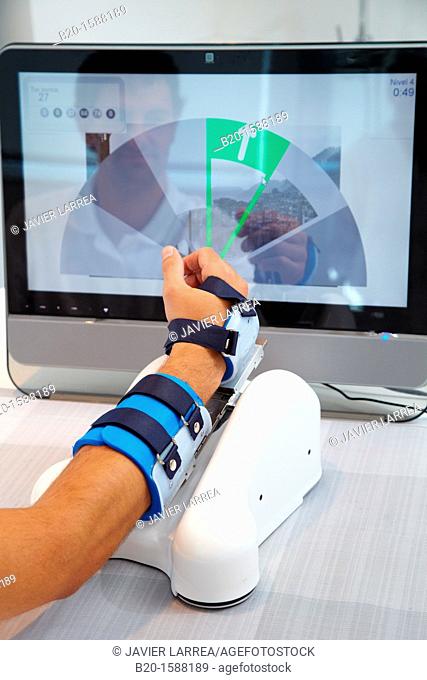 Assistive robot for upper limb rehabilitation at home  This device is particularly suitable for patients who have suffered a stroke and is also accompanied by a...
