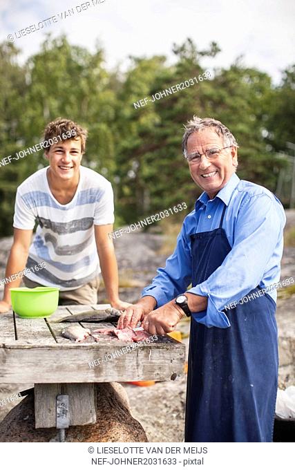 Father with teenage son