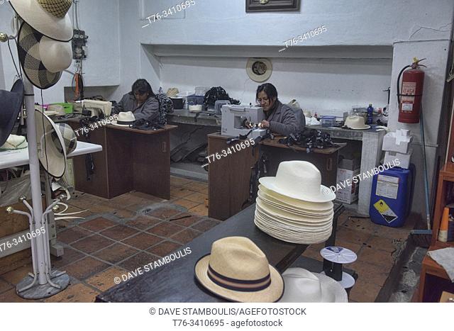 Scenes from a Panama hat (paja toquilla) factory in Cuenca, Ecuador
