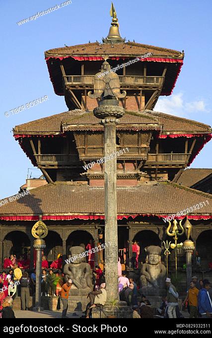 Nepal, Bhaktapur, Tachapal Tol, Dattatraya Temple, , Credit:Tibor Bognar / Avalon