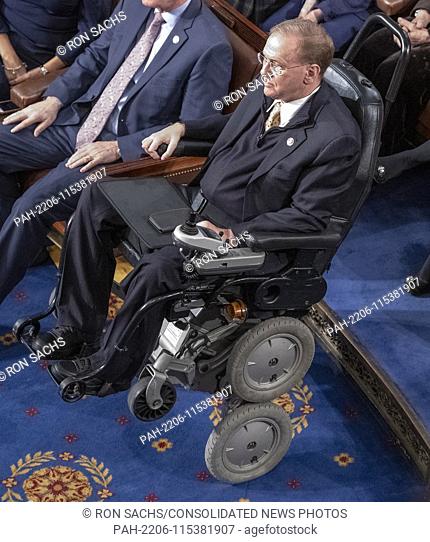 United States Representative Jim Langevin (Democrat of Rhode Island) in his wheelchair on the floor as the 116th Congress convenes for its opening session in...
