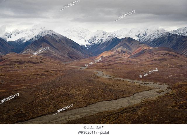Polychrome Mountain range in Denali National Park, Alaska, United States of America, North America
