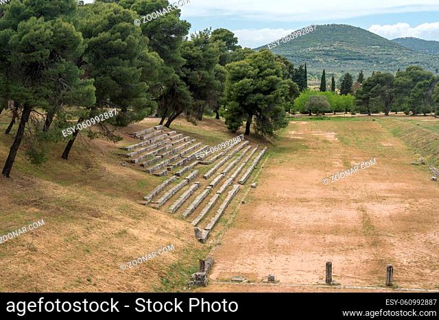 Ruins of stadium and buildings at the Sanctuary of Asklepios at Epidaurus