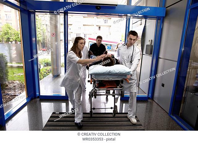 Patient rushed through hospital doors