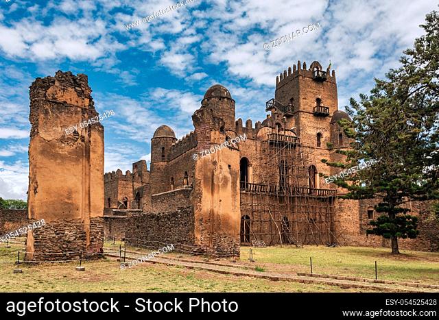 Fasil Ghebbi, Royal fortress-city within Gondar, Ethiopia. Founded by Emperor Fasilides. Imperial palace castle complex is called Camelot of Africa