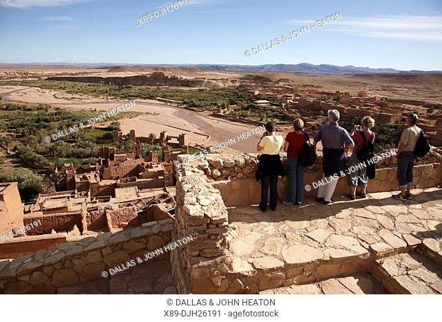 Africa, North, Africa, Morocco, Atlas Region, Ouarzazate, Ait Benhaddou, Kasbah, Group Sightseeing