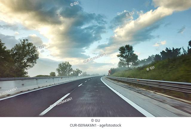 View of E80 motorway in morning, Pescara, Abruzzo, Italy