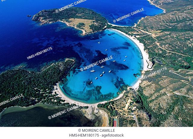 France, Corse du Sud, Rondinara Bay aerial view