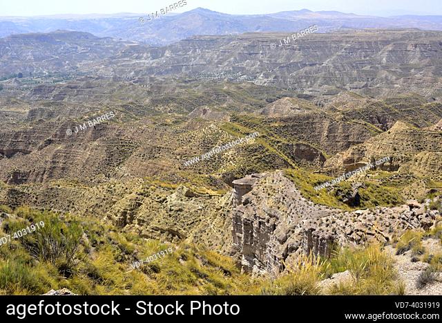 Gorafe desert, panoramic view. Granada, Andalusia, Spain