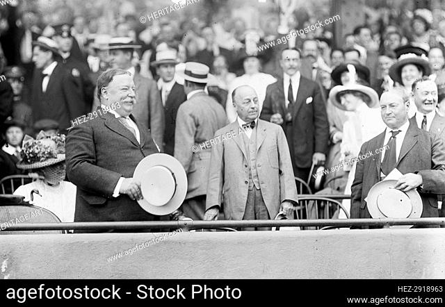 Baseball, Professional - Lt To Rt: Taft; Sec. P.C. Knox; Vice President Sherman; Mrs. Taft.., 1912. Creator: Harris & Ewing