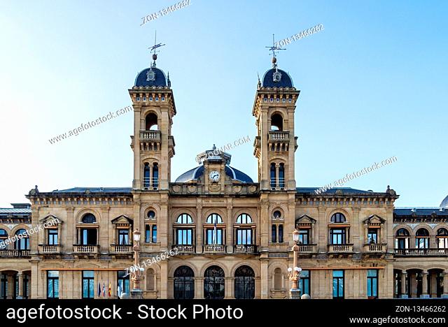 City Hall in San Sebastian - Donostia, Spain. It was built in 1897 and served as the Grand Casino of San Sebastian