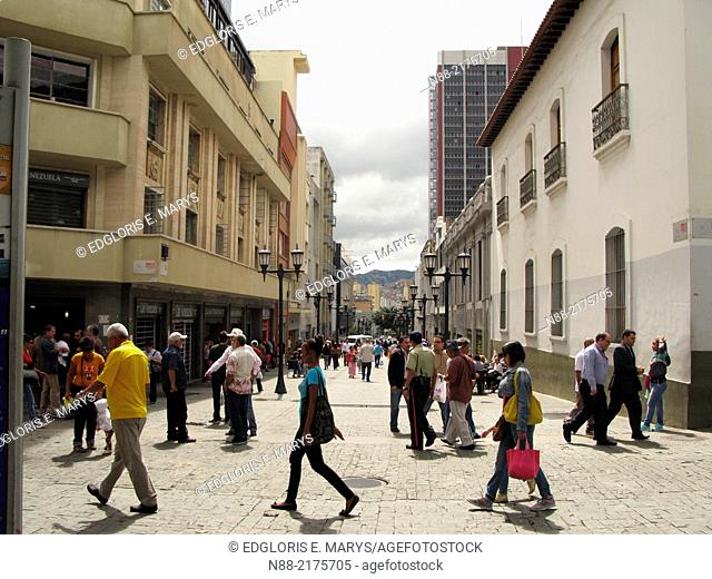 A street in Caracas historic centre Venezuela
