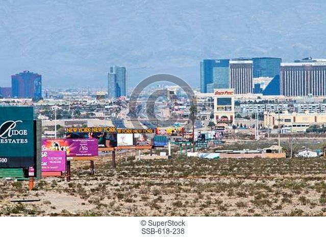High angle view of a cityscape, Las Vegas, Nevada, USA